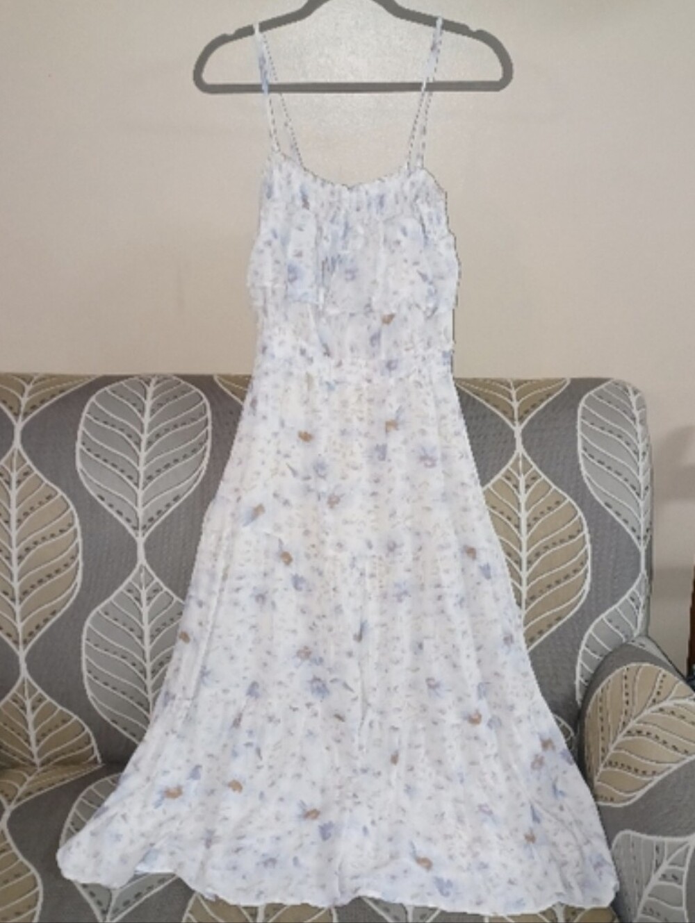 American Eagle Medium BluePurple Floral Adjustable Spaghetti Strap Dress